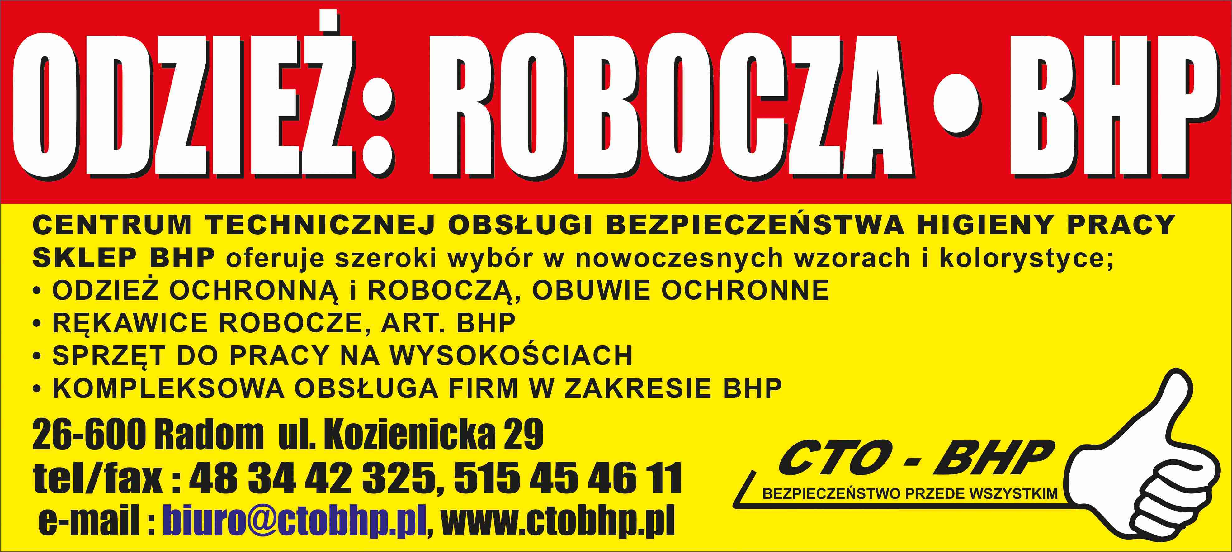 CTO-BHP Beata Rokicińska - odzież robocza RADOM odzież robocza RADOM